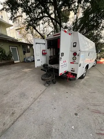 Magnet Plumbing service vehicle on-site for Slab Leak Repair in Indian Palms Country Club